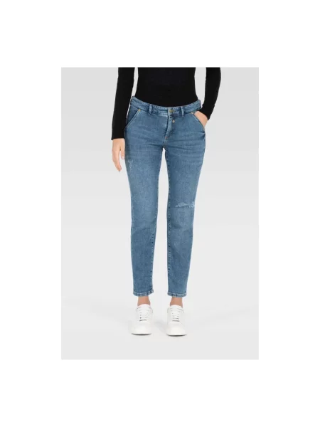 Skinny jeansy skinny Mac niebieskie