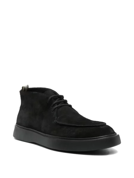 Botine Officine Creative cu șireturi din piele de căprioară negru