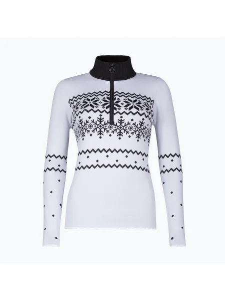 Hanorac termic pentru femei Newland Groenlandia Half Zip alb/negru alb