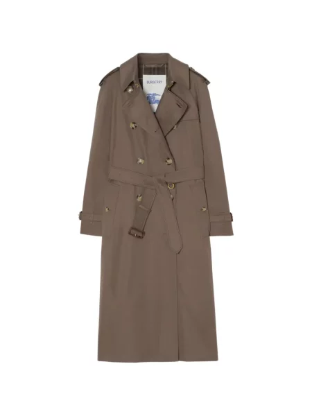 Lung trenci Burberry cu imprimeu tropical maro
