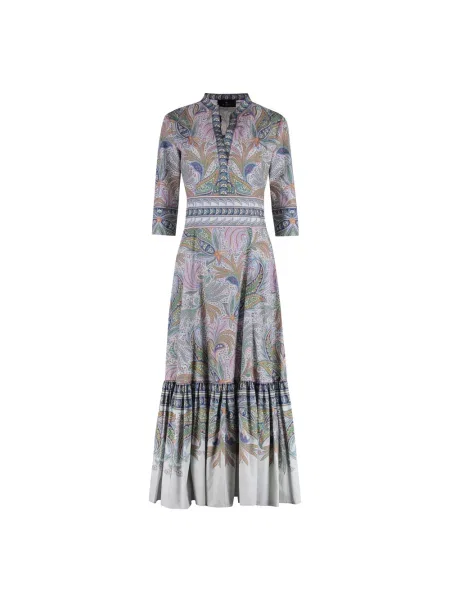 Maksi wielobarwność sukienka maxi Etro z wzorem paisley