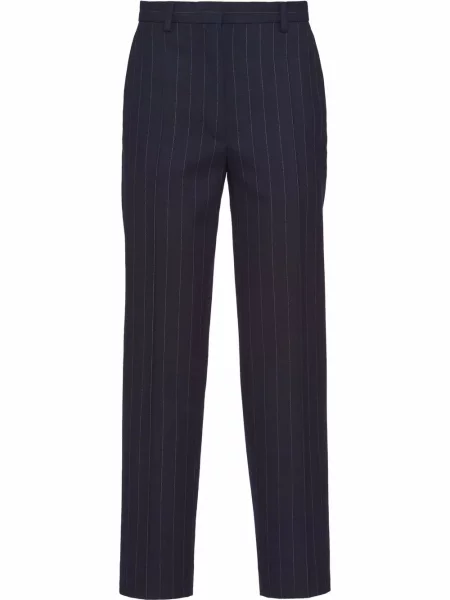 Pantaloni Prada cu dungi albastru