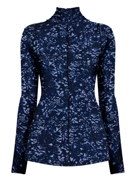 Top Proenza Schouler White Label w kwiatki z nadrukiem biały