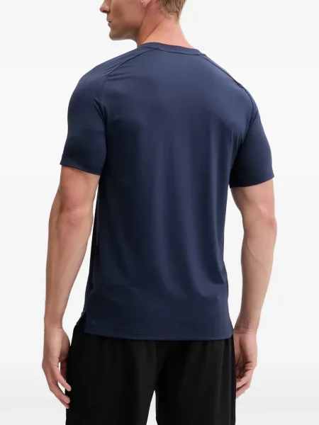 Къс тениска Ea7 Emporio Armani с принт синьо