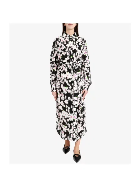 Sukienka koszulowa Msgm w kwiatki czarna
