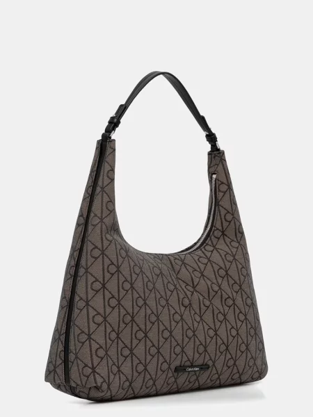 Geantă Calvin Klein Emblem Jacquard Kaki maro