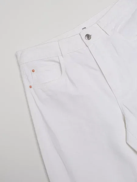 Джинси широкого крою з високою талією білий