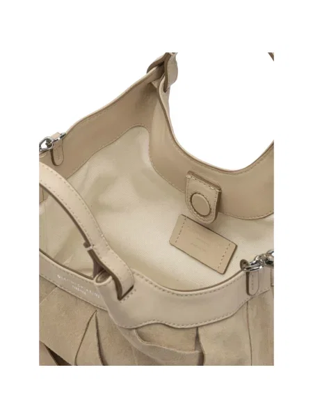 Torebka skórzana Gianni Chiarini skórzana beżowa