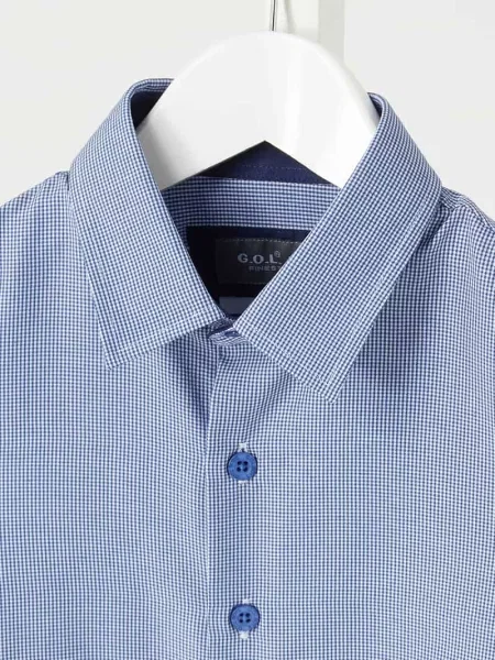 Koszula o kroju slim fit w kratkę vichy G.o.l. niebieska