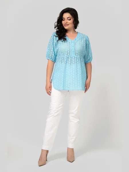 Блуза All Posa текстиль блакитний