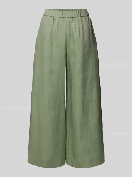 Kuloty z lnu z elastycznym pasem model CANNETI' Mm By Max Mara zielone