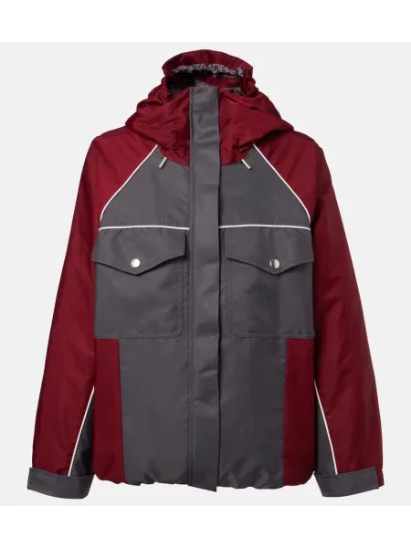 Geacă Self-portrait cu glugă gri