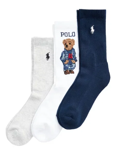 Șosete Polo Ralph Lauren din piele de căprioară lungi cu imagine albastru