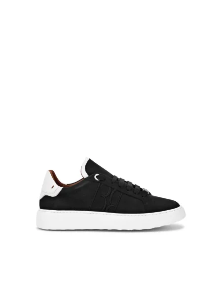 Sneakersy Billionaire skórzane z logo czarne
