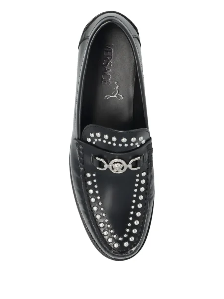Pantofi loafer Versace cu tepi negru