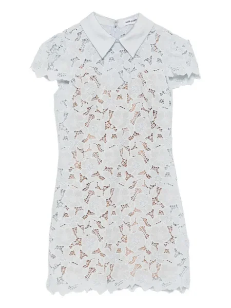 Rochie Self-portrait cu model floral din dantelă de costum albastru