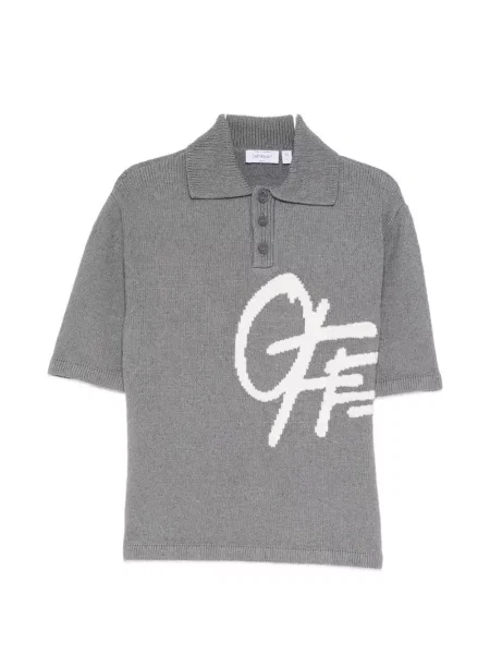 Scurt tricou polo Off-white cu autograf alb