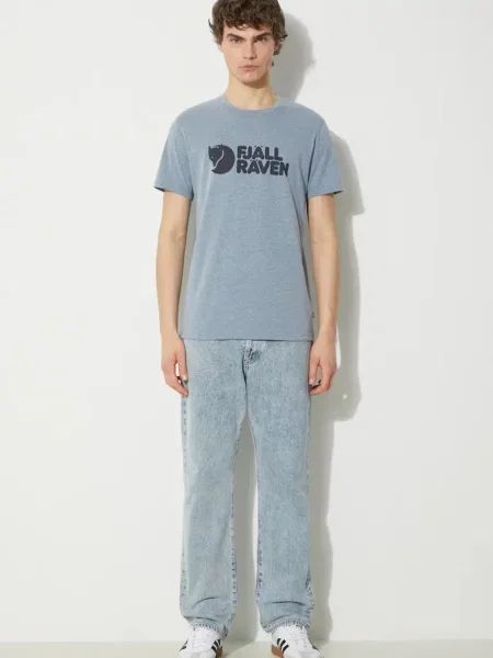Fjällräven Logo T-Shirt Mężczyźni Koszulki Fjällräven Size: S niebieski