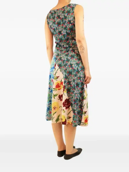 Rochie midi Weekend Max Mara fără mâneci cu model floral cu imagine verde
