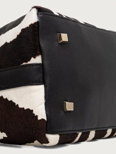 Bőr shopper táska Patrizia Pepe barna