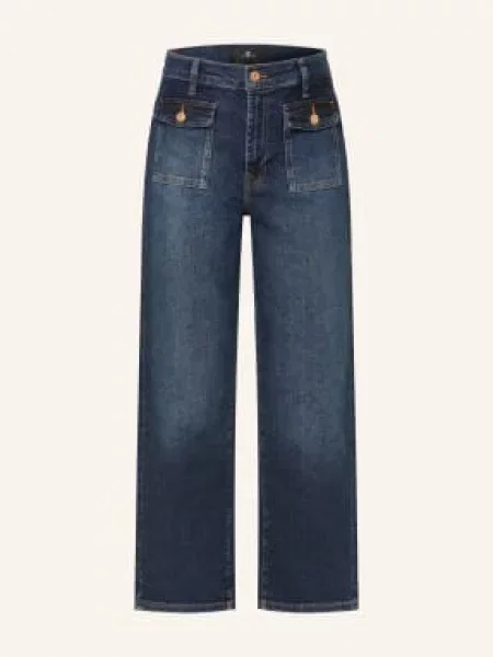 7 For All Mankind Rovné Džíny Stovepipe blue vibe modré