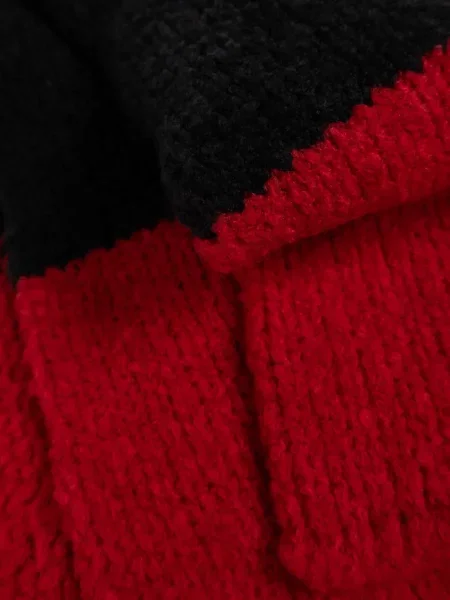 Kötött chunky sál Moncler autogrammal piros