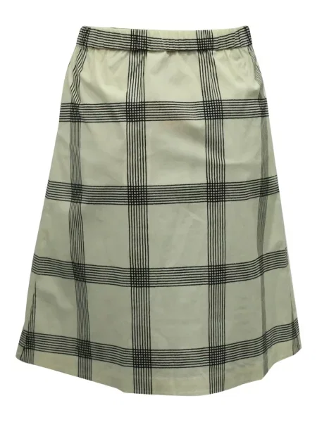 Fusta plisata Tory Burch în carouri plisată până la genunchi verde