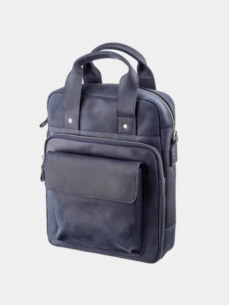 Кожаная сумка через плечо Shvigel синяя