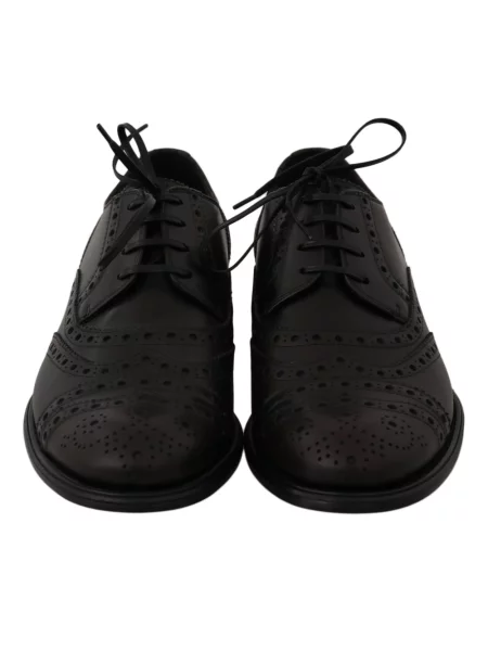 Derby Dolce And Gabbana skórzany elegancki czarny