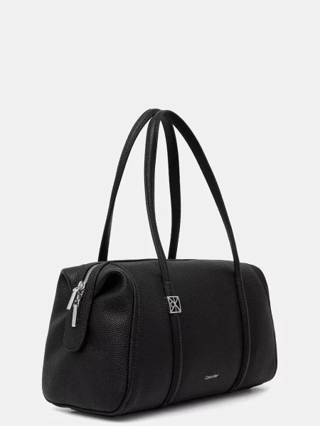 Kabelka Calvin Klein Emblem Hw Pebble Doctor Shoulder čierna