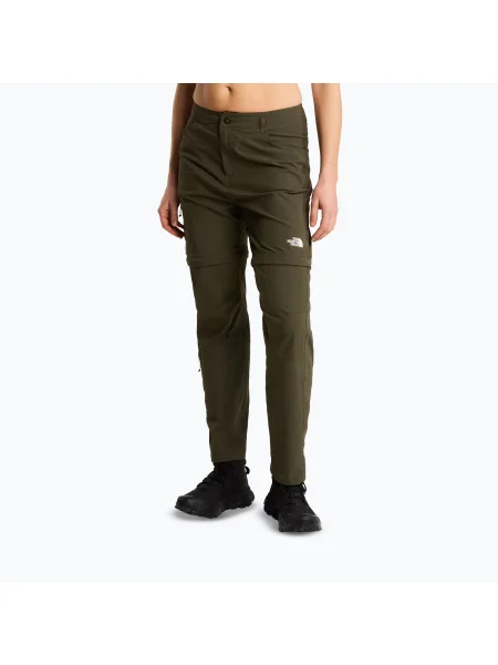 Pantaloni de trekking pentru femei The North Face Exploration Regular Straight Convertible taupe green verde