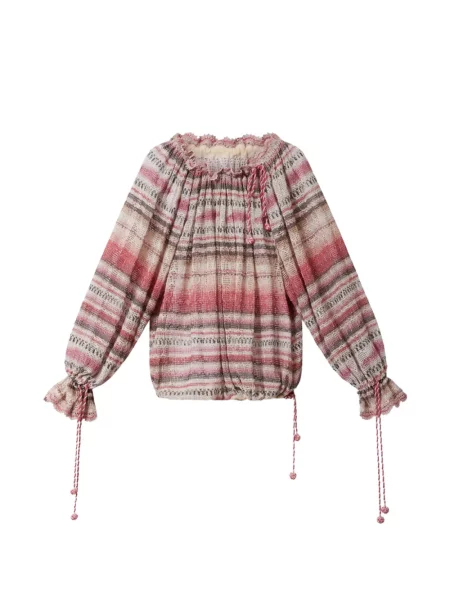 Top Isabel Marant cu dungi roz