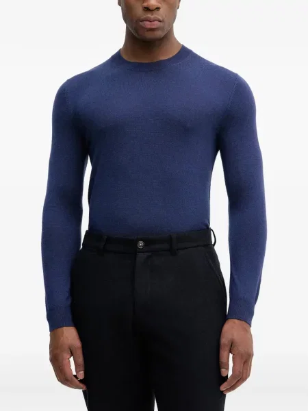 Lung tricou Sisley tricotate albastru