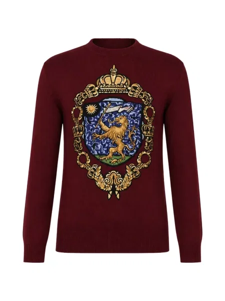 Pulover Dolce & Gabbana cu broderie roșu