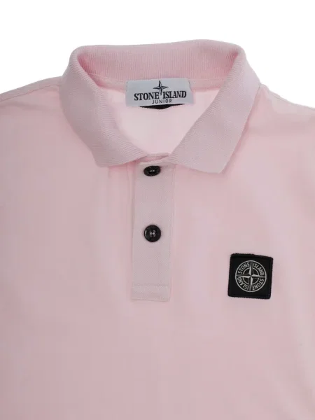 Koszulka polo dziecięca Stone Island różowa