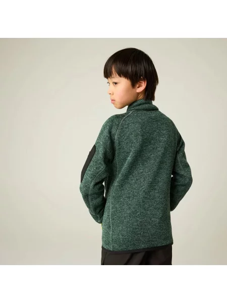 Bluza Newhill Junior z zamkiem błyskawicznym i polarem Marl zielona