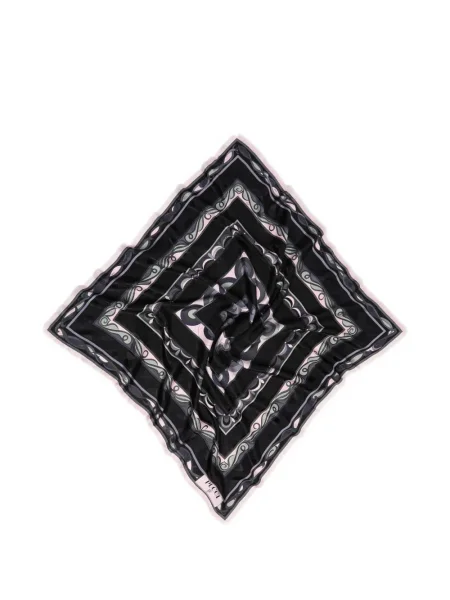Fular Pucci cu imagine din jacard negru