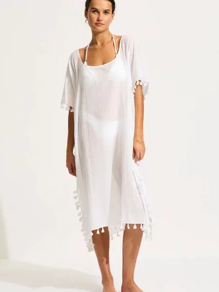 Seafolly Narzutka plażowa Amnesia Kaftan biała