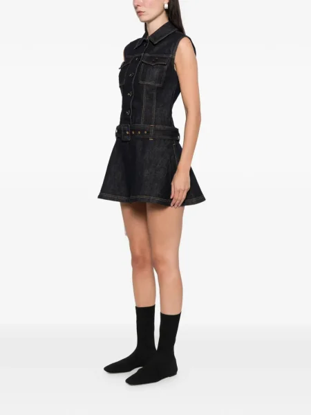Rochie din denim Self-portrait de costum albastru