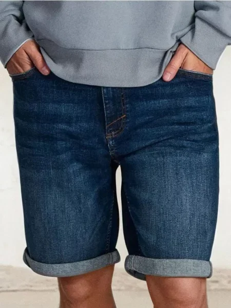 Sinsay Džínové kraťasy regular námořnická modrá