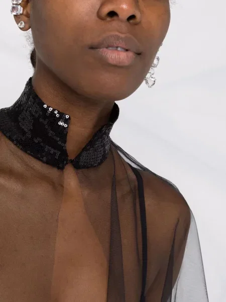 Top Atu Body Couture cu paiete transparente negru