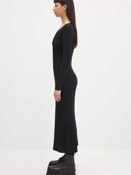 Сукня Samsoe Samsoe Sacheryl V-Neck maxi пряма чорний