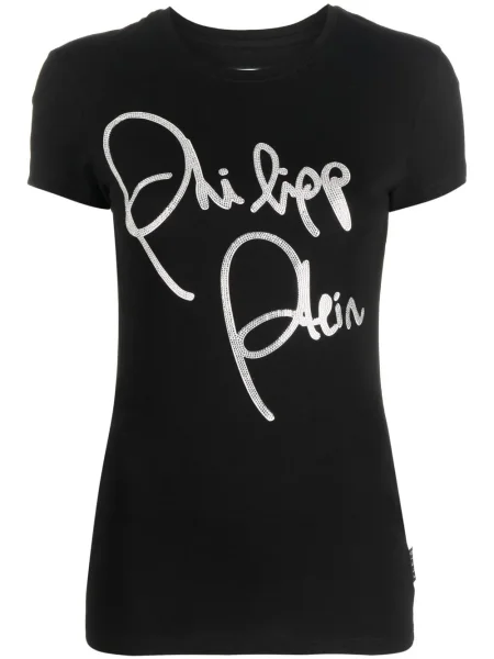 Tricou Philipp Plein cu imagine negru