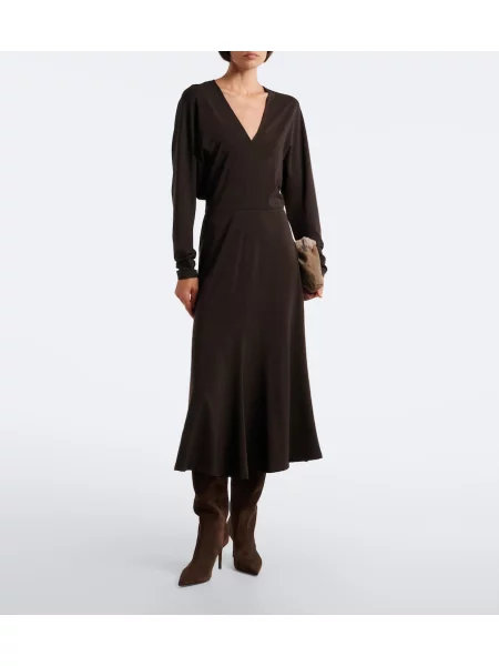 Rochie midi Brunello Cucinelli maro