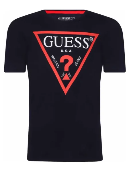 Guess Póló Sötétkék Regular Fit kék
