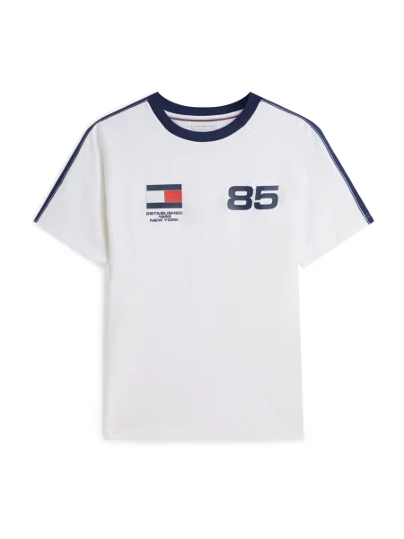 TOMMY HILFIGER Tričko námořnická modř / jasně červená bílá