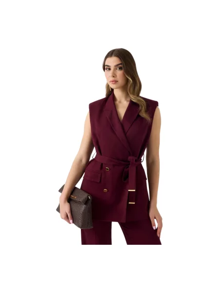 Marciano by Guess kamizelka dwurzędowa z wiskozą RASHIDA czerwona