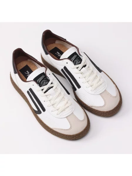Sneakersy Puraai sznurowane skórzane białe