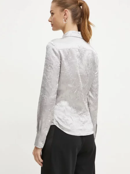Сорочка Pinko regular класичний комір срібний