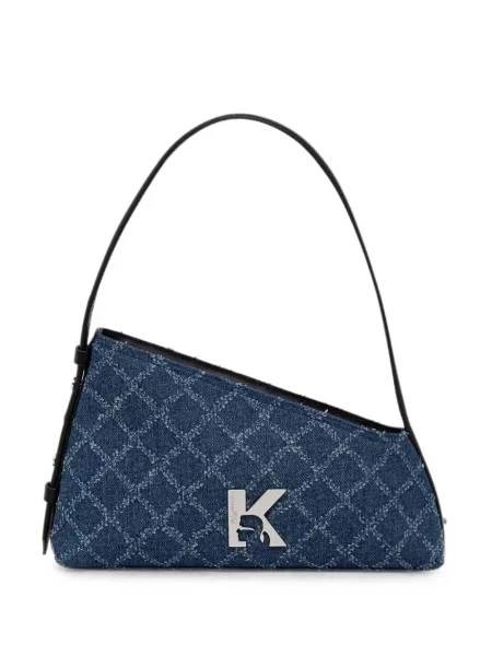 Geantă shopper Karl Lagerfeld Jeans asimetrică albastru